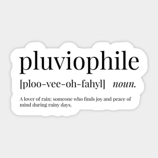 Pluviophile Definition Sticker